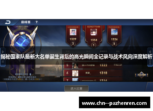 揭秘国家队最新大名单诞生背后的高光瞬间全记录与战术风向深度解析